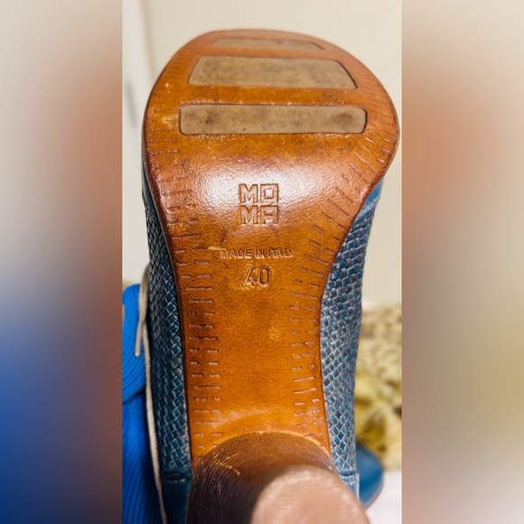 MoMa Teal Genuine Leather Oxford Lace-Up Pumps - Picture 12 of 12